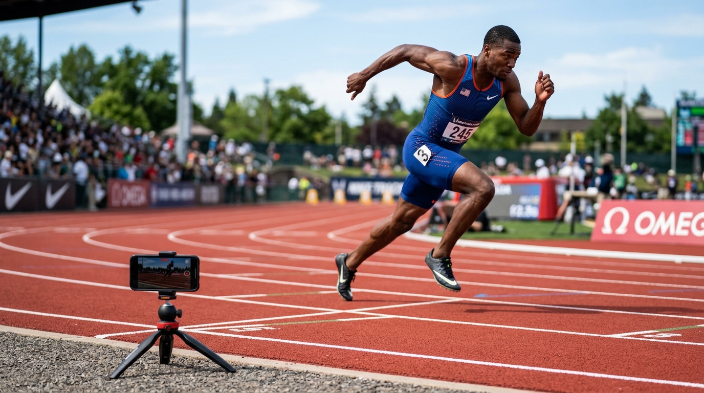 Coach using DelayCam as an instant replay camera during team practice